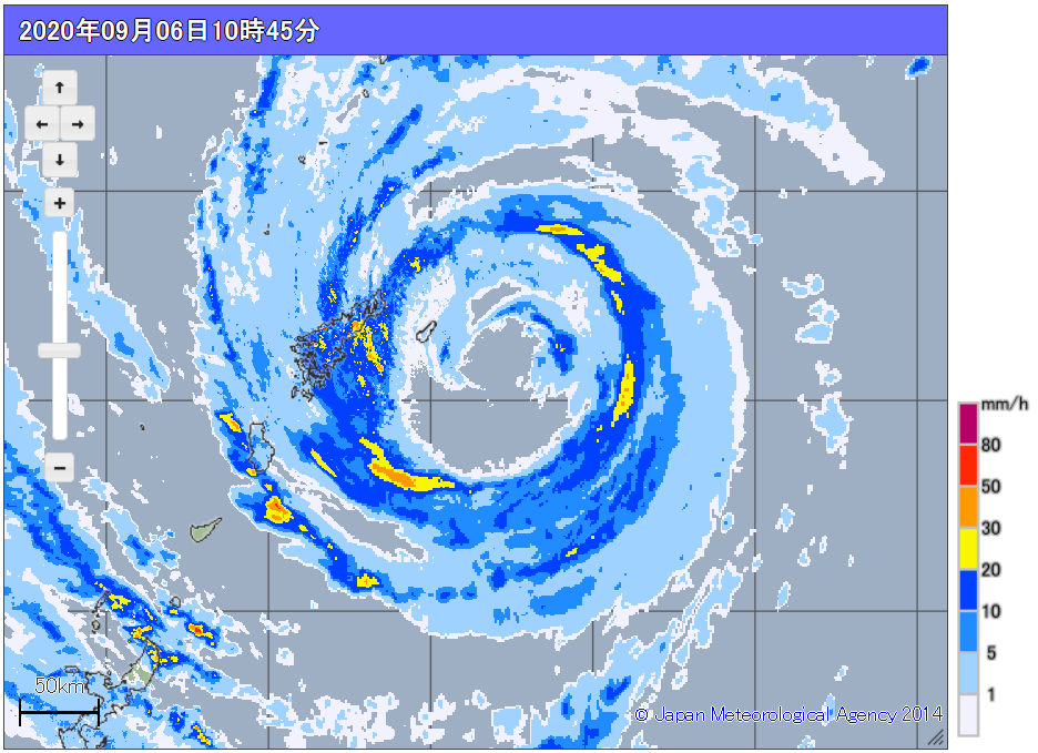 私の知る限り (~2012 以降), 気象庁レーダで多重壁雲から内側壁雲の消失までを一連で観測したことがなかったと記憶してます. もしそうなら, 今回初めて気象庁レーダが 5 分間隔で壁雲の置き換わりを観測した事例になりそう.
気になるのは外側がさらに収縮して再び発達する可能性.
