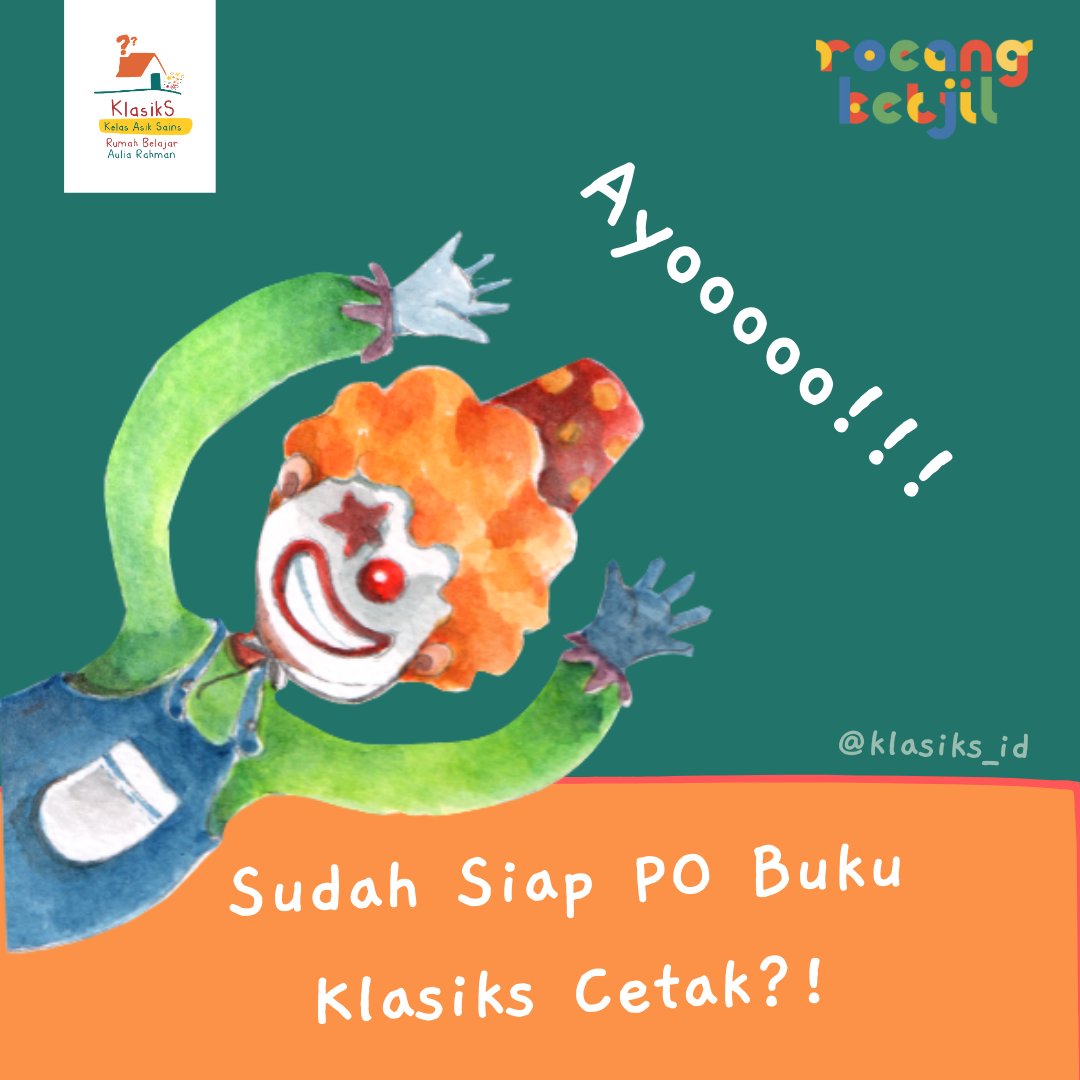 klasiks_id's tweet image. Hayooo….Kemarin siapa yang tanya-tanya Buku #Klasiks Versi cetak??

Akhirnya kami akan membuka #PO buku cetak klasiks seri ke-2 dan cetak ulang seri ke-1.

Siap-siap yaaa.

instagram.com/p/CEwQVy1gNrf/

#PObuku #Bukuanak #bukusains #kelasgratis #ilustrasi