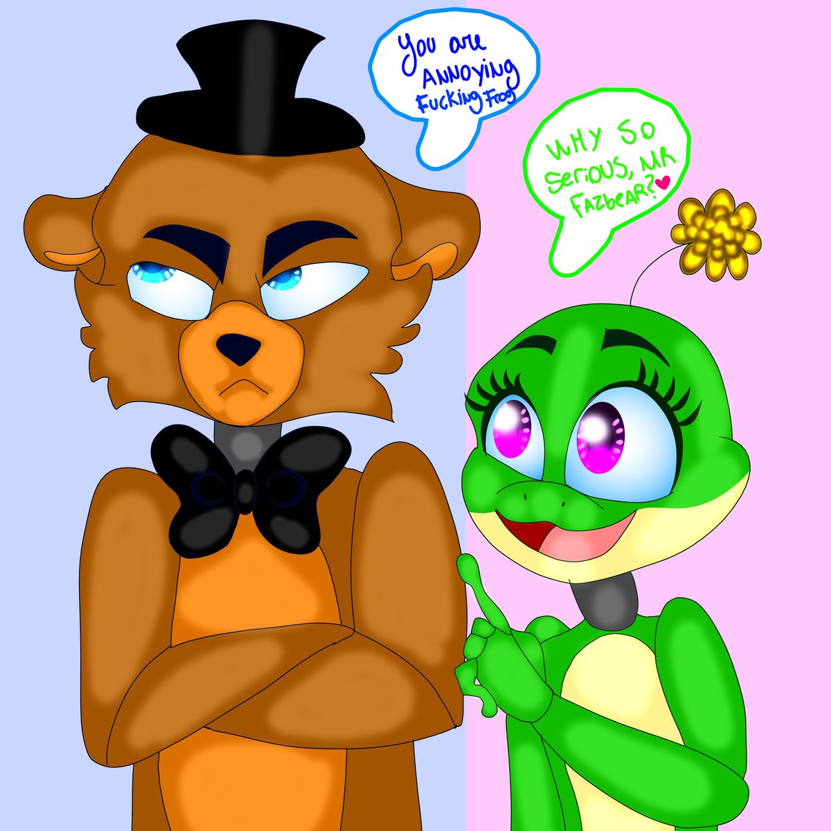 Rizzeepuff's tweet photo. Hace rato quería dibujar a la ranita Culeab...feliz y a el oso cascarrabias xD https://t.co/CRTcg22n47
