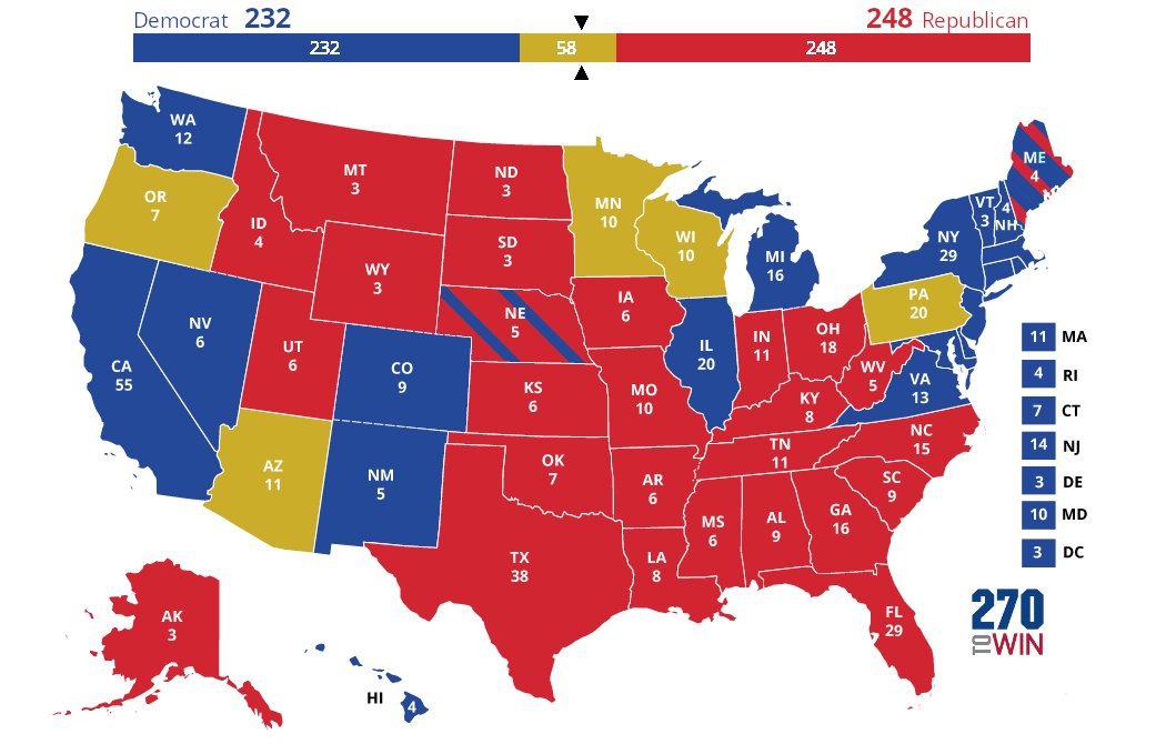 Yet another hour drags by as the clock shows 12:59am. Biden has not conceded, though Trump has already delivered his victory speech and insisted to the nation that any change of results must be fraudulent. Even so, networks have yet to call the race as key states remain close.