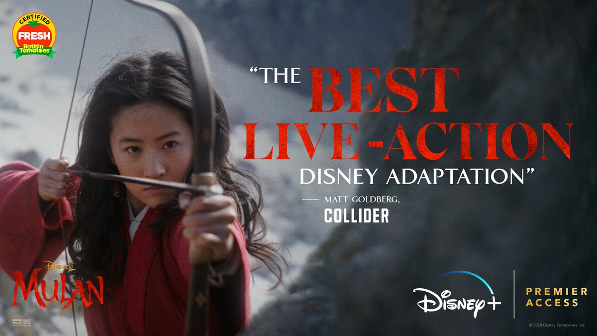 DisneysMulan's tweet photo. Don't miss Disney's #Mulan, now streaming exclusively on #DisneyPlus with Premier Access. For more info: https://t.co/do5AhgRefg https://t.co/vc7FzpEj0x