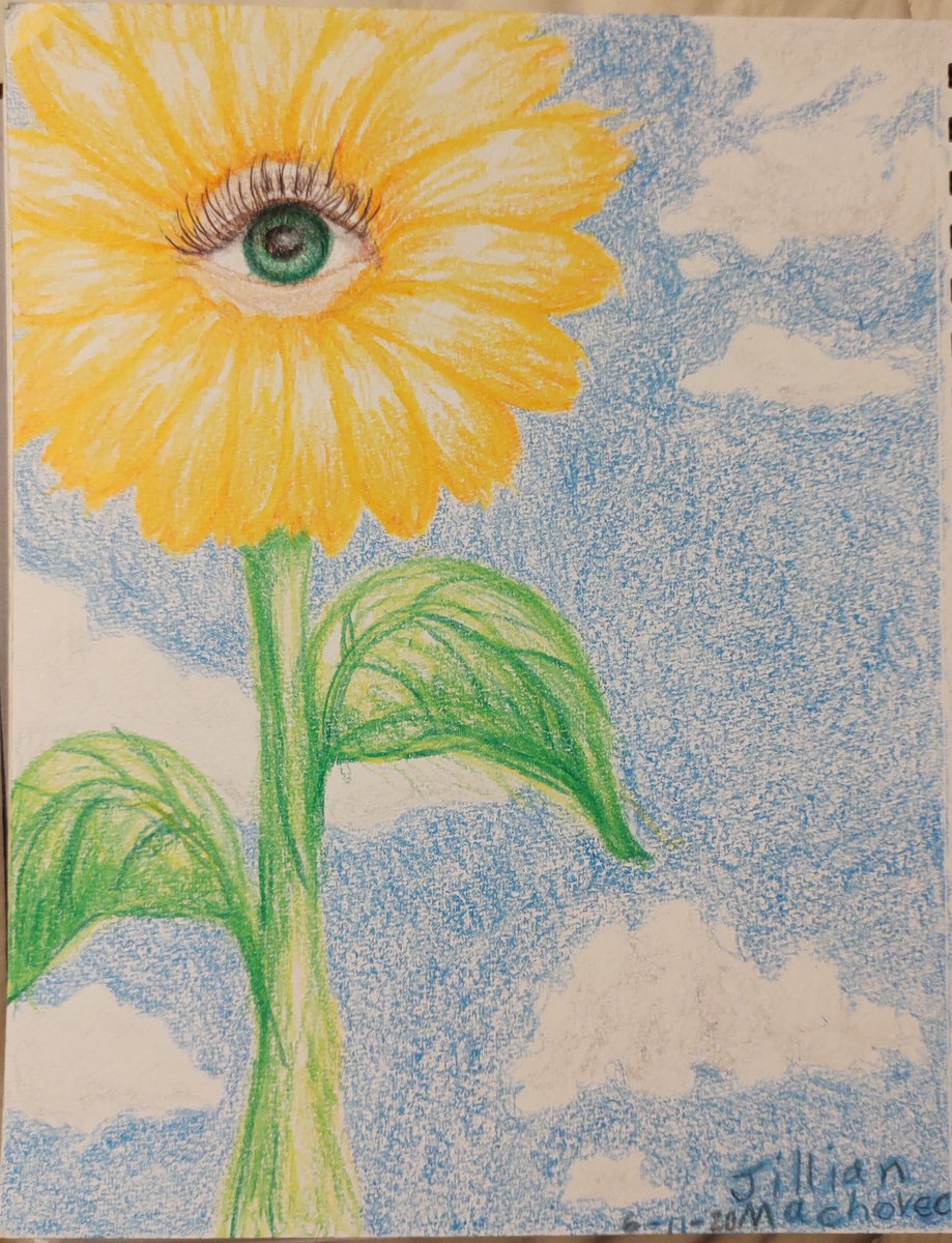 JillianMachovec's tweet photo. A destressing drawing from June. Time to calm your nerves and open your mind.
Peace and love,
Jillian

#artistsontwitter #flowerpower #sunflower #hippie https://t.co/wYGvkz3Pgg