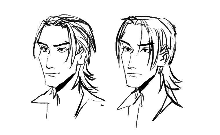 thinking about hair.... and how ppl draw the same face and have it look like the same person what 