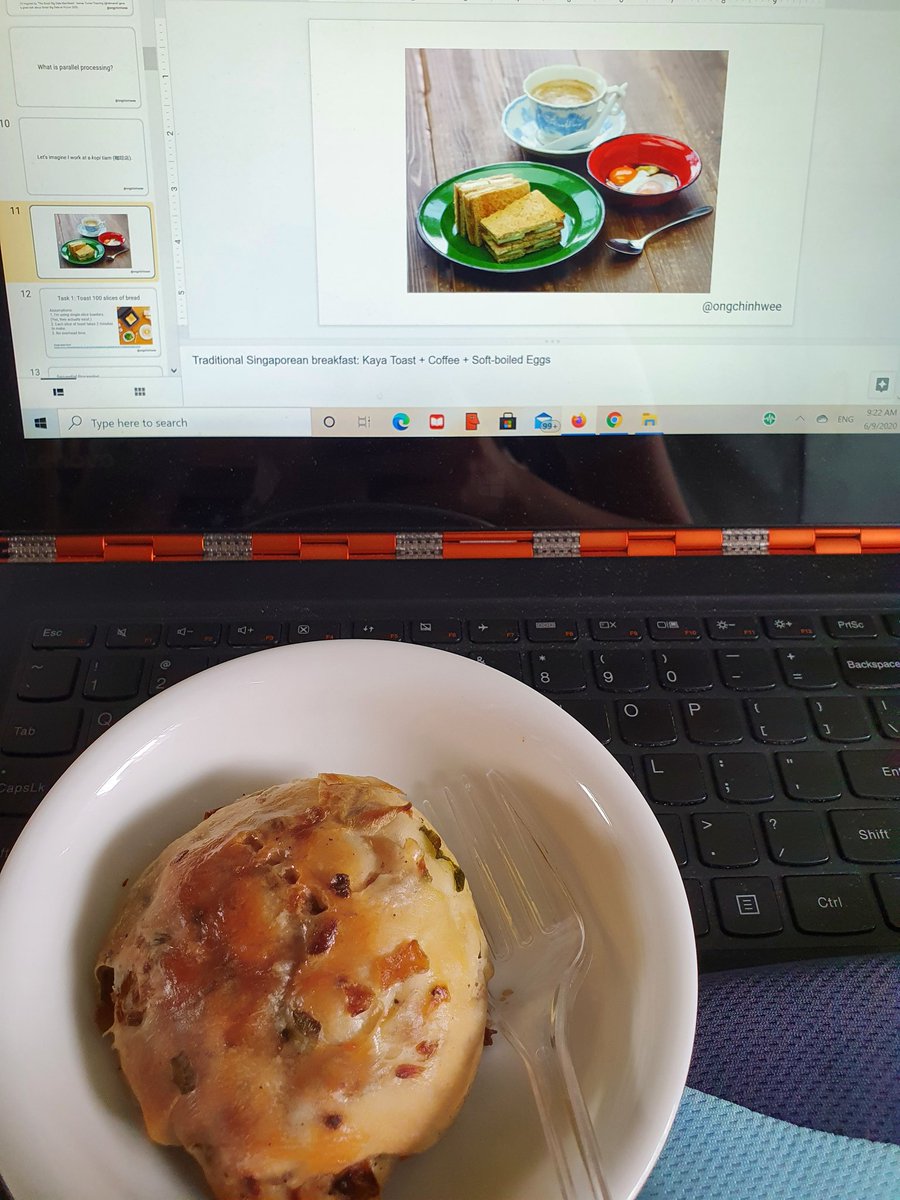 ongchinhwee's tweet photo. 說到做到,我可是吃了早餐才準備 @PyConTW 演說喔! 😁
"Remember to eat your breakfast before attending my talk." - I practice what I preach!
#pycontw2020 https://t.co/ih5E3DLGjJ