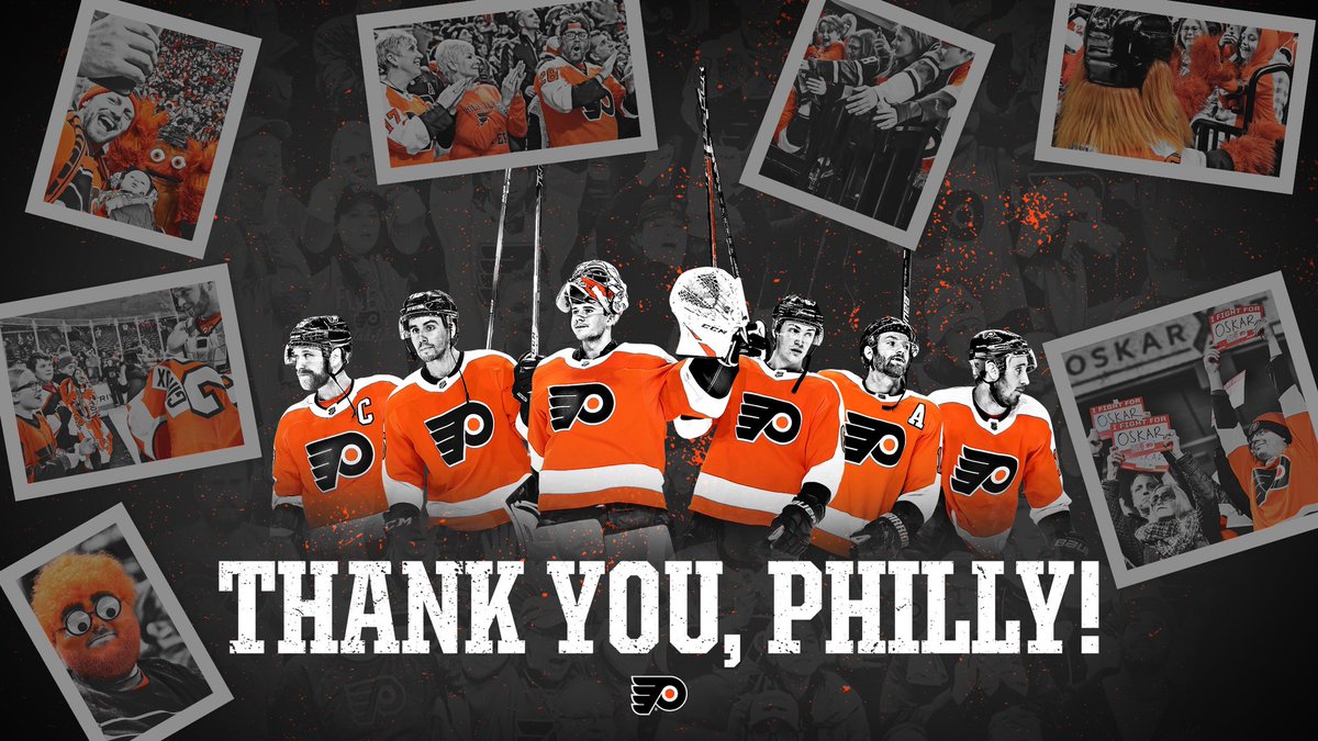 NHLFlyers's tweet photo. To our fans,

We heard your voices. We felt your passion. We thank you for all the support. #AnytimeAnywhere https://t.co/RDtzB2Fvlq