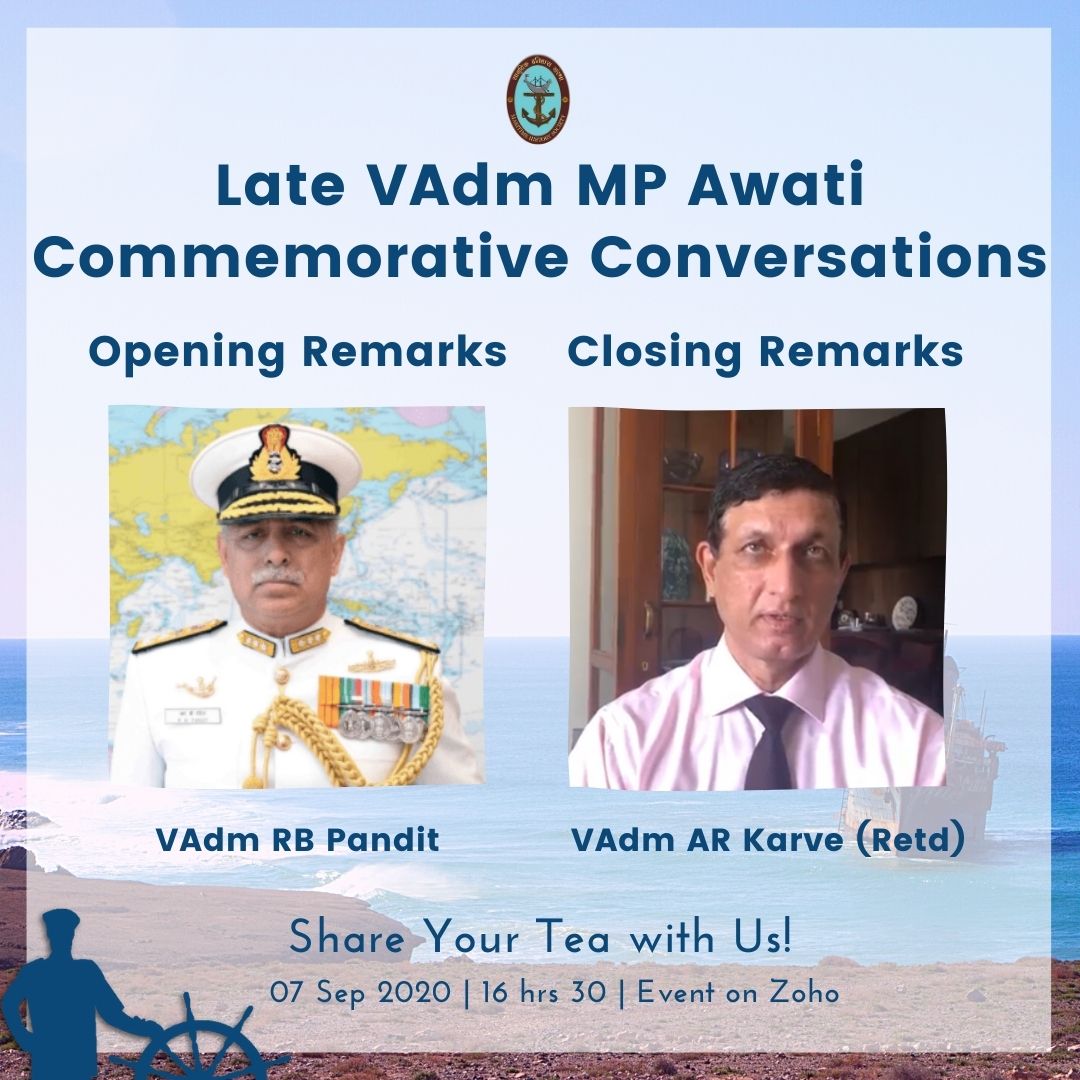MHSofIndia's tweet photo. #MHS #MonsoonMusing 4 as commemorative conversation to honour Late VAdm #MPAwati will openwith remarks by Chairman MHS &amp; summed up by Patron MHS. Hear "Maritime Legacy : Extraordinary Voyagers"

Register here: https://t.co/nkNi6QbY3A https://t.co/EEA7qxzU5b