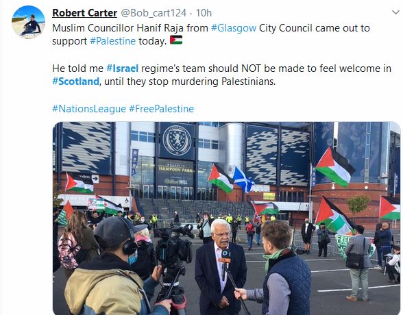 We expect pro-Iranian propagandists to be there from Press TV - But what was a Labour councillor - Baillie Hanif Raja -doing standing alongside all these extremists?