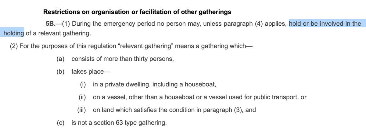 Because a new law came into force just before last weekend which introduced a £10,000 mandatory fine for anyone who is found to be "holding" or "involved in the holding" (whatever *that* means) of a gathering which doesn't come within the exceptions. /6  https://www.legislation.gov.uk/uksi/2020/907/regulation/2/made