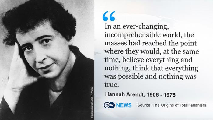 MIND HACK: “In an ever-changing, incomprehensible, world the masses had reached the point where they would, at the same time, believe everything and nothing, think that everything is possible and that nothing was true.”-Hannah Arendt