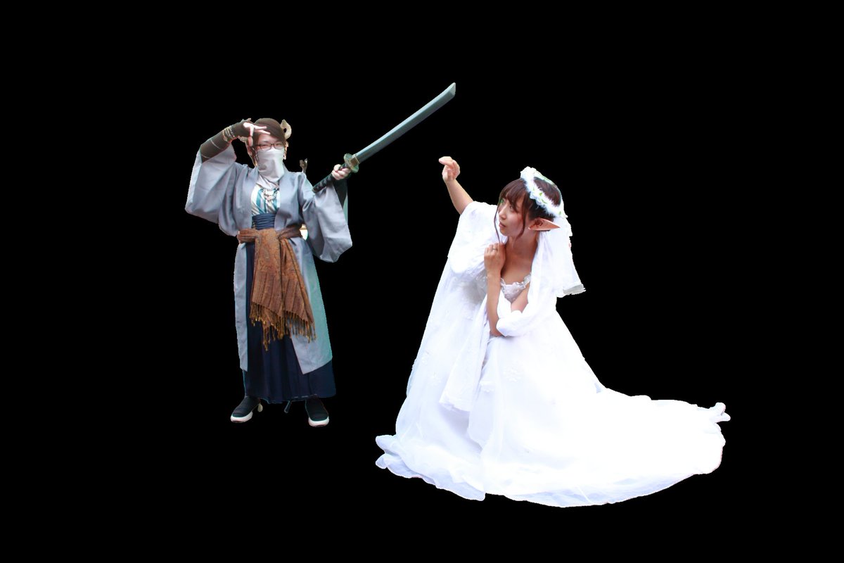 サービィ ぼうけんしゃlarpの記念写真 姫と化け物 可憐でお茶目な女神 Munakata St と 邪悪な神様 私の やりそうな 邪悪なヴィランキャラが そんな凄味 光あれば闇も潜みますね 凄味のある台詞 演技戦闘 へたくそだけど 努力していきたいと思い