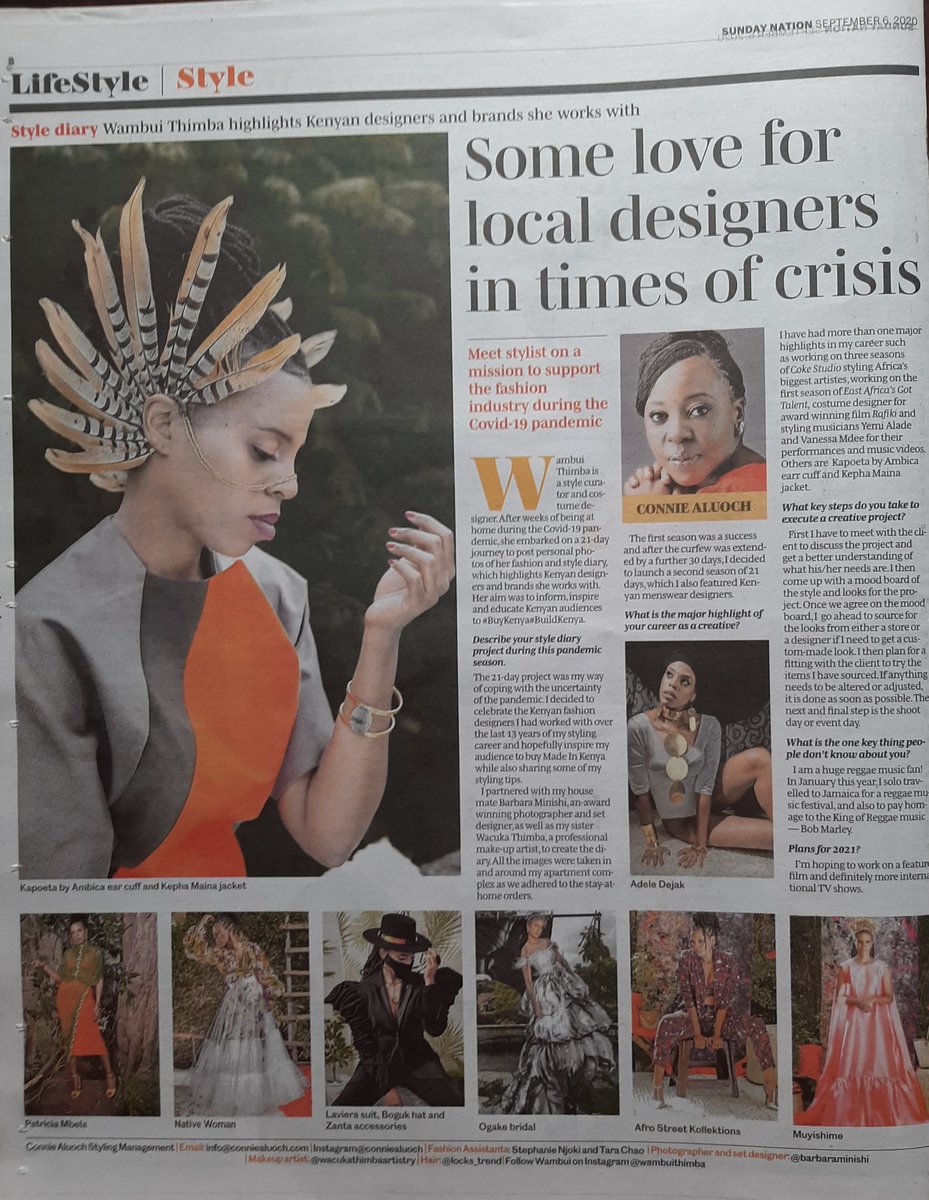 My Sunday <a href="/NationAfrica/">Daily Nation</a> Fashion Column featuring Style Curator <a href="/WambuiThimba/">Wambui Thimba</a> as she shows 💖 for local designers and Brands #buykenyabuildkenya