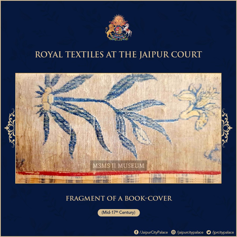 JprCityPalace's tweet photo. ~ Royal Textiles At The Jaipur Court ~

(Mid-17th century)⏳️

This royal book-cover was made from velvet fragments. With its finely drawn design, and lavish threads, this textile was one of the most luxurious products of its day.

#Textile #TextileDesigner #TextileGallery https://t.co/t08xGdvuia