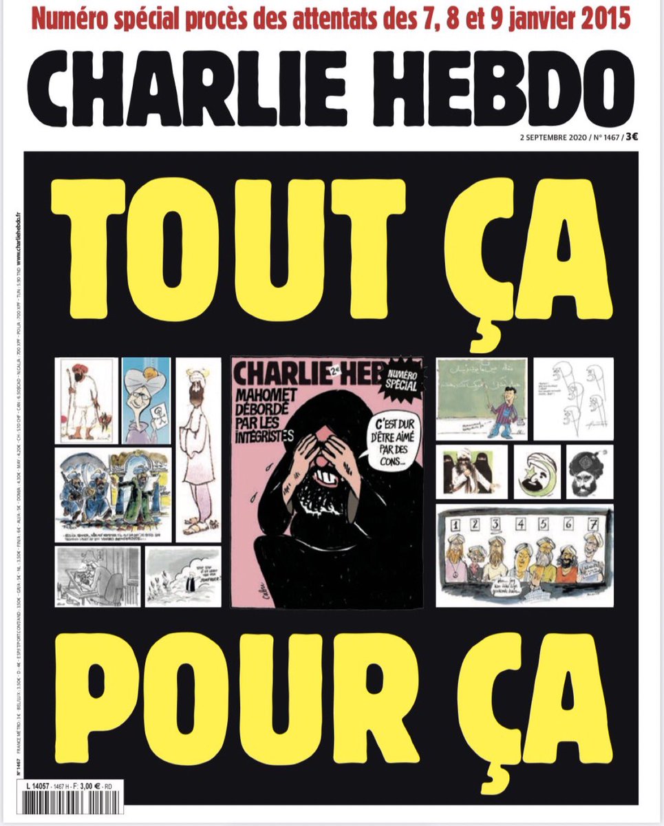 Sifaoui's tweet photo. Des journalistes de @Charlie_Hebdo_ censurés sur #Instagram pour avoir posté la Une de leur journal. Il serait important que nous la diffusions à notre tour à la place des photos du brunch https://t.co/YrIgEkOCrR