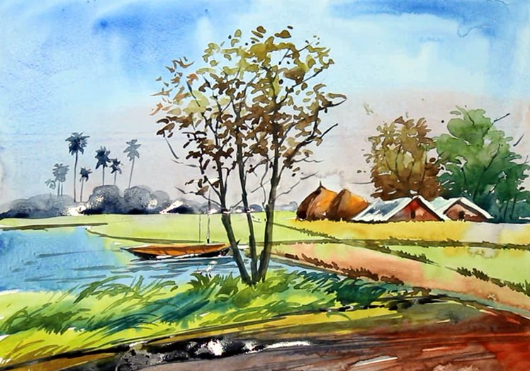 ArtNandon's tweet photo. watercolor nature scenery painting for beginners https://t.co/F1QTSYUA2a via @YouTube https://t.co/RObOrttcS1