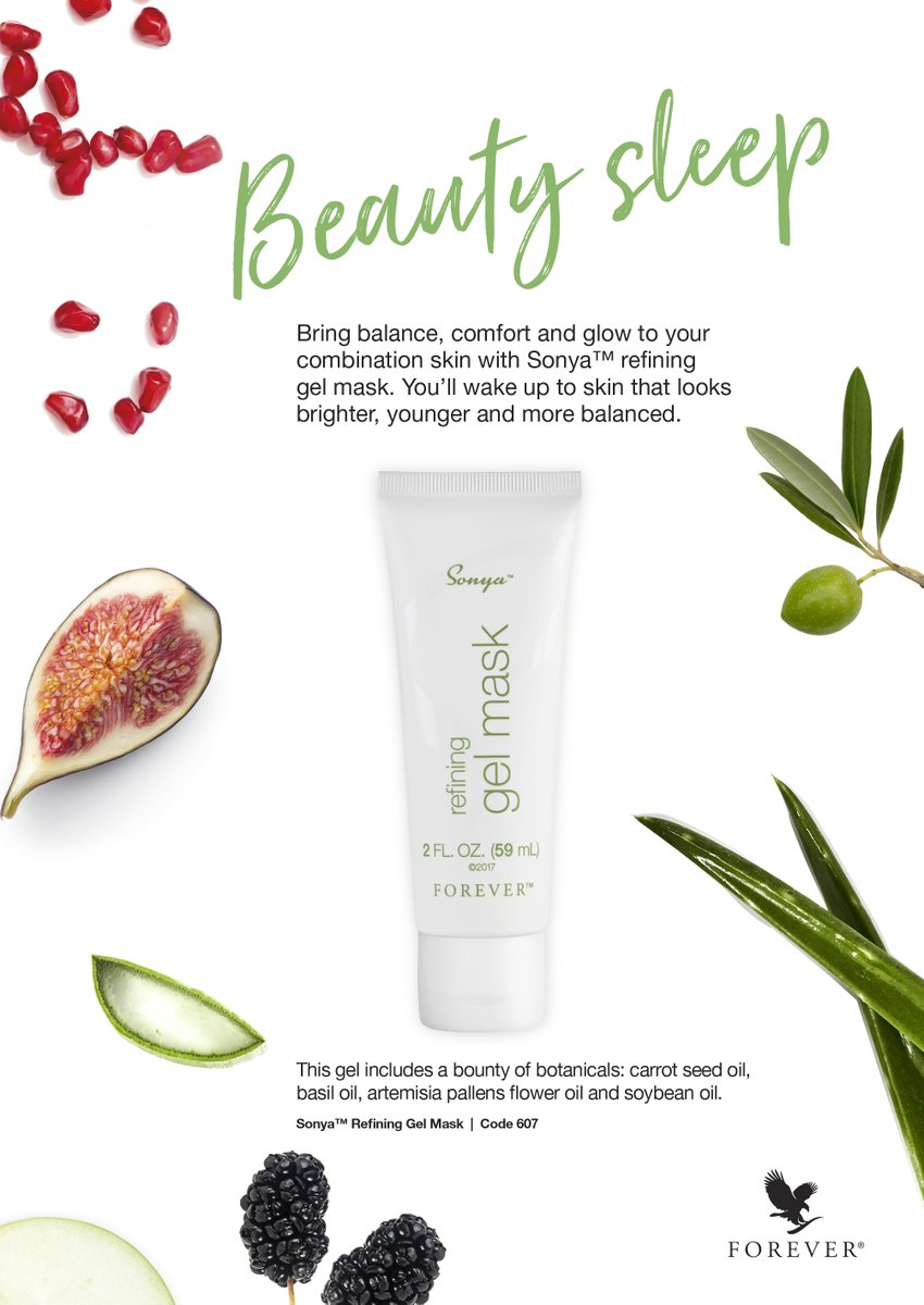 FlpSAfrica's tweet photo. Make the most of your #beautysleep. Wake up to skin that looks brighter, younger and more balanced. Sonya™ refining gel mask includes a bounty of botanicals: carrot seed oil, basil oil, artemisia pallens flower oil and soybean oil.
#SundaySkinCare #SkinCare #GelMask #ForeverSA https://t.co/B6sOx2Pbq9