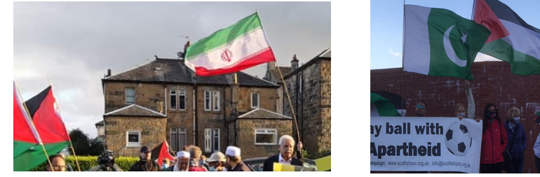 The press reported the demo as being about human rights. These lazy journalists failed to tell their readers the truth. Iranian and Pakistani flags were waved. Both these nations are serial human rights abusers. This wasn't about human rights.