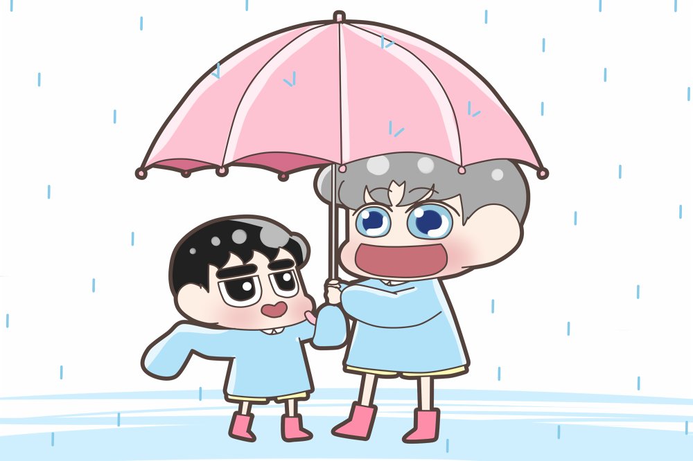 「いつもの雨☔    今日の台風?

#Chanyeol
#Kyungsoo
#え」|🍚さがる🍚のイラスト