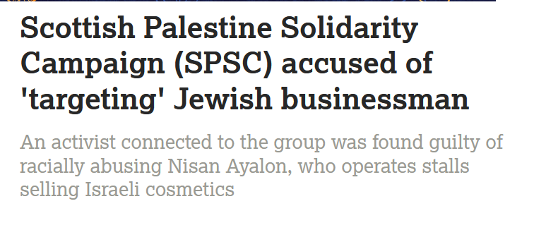 Of course Mick Napier was there with his Palestine Solidarity antisemites. People who have chased Jewish business out of Scotland. These exremists have already been shown to be hard-core antisemites.