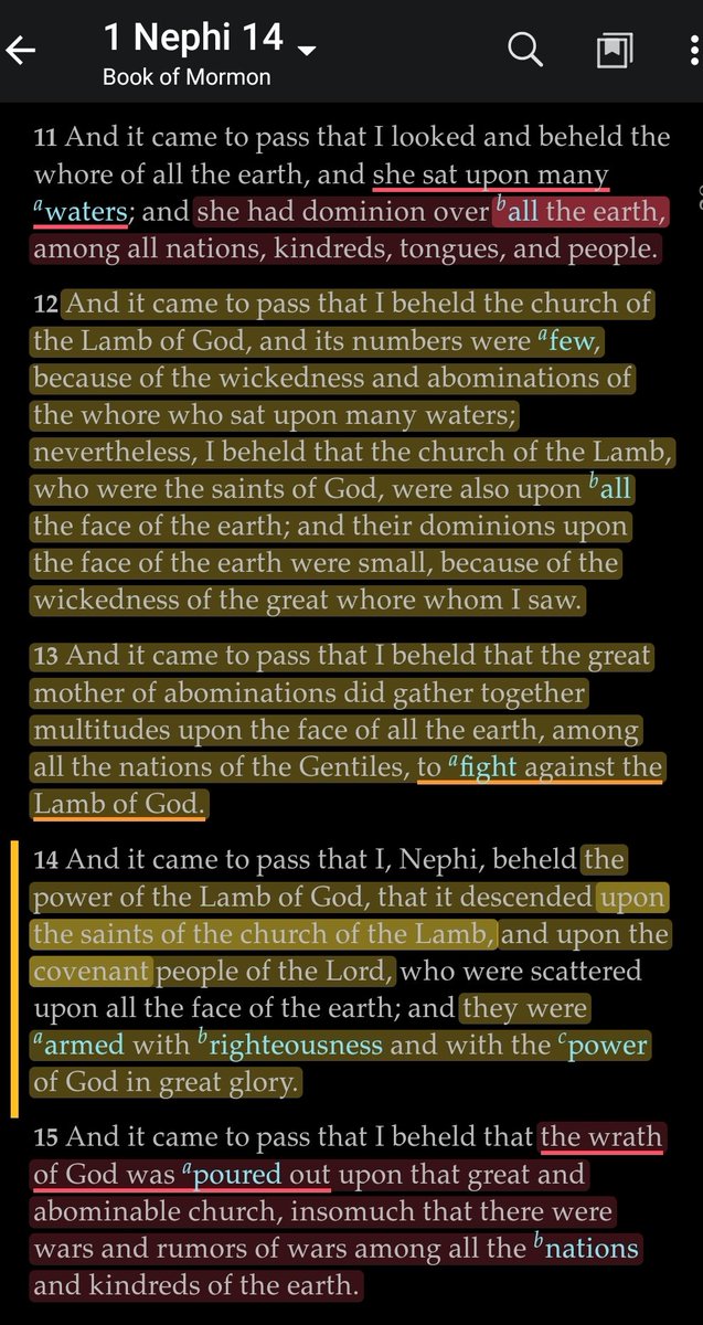 //[I interject this thought]This moment of light bursting on the faithful reminds me of what President Nelson said in April;The reference [2] is to 1 Nephi 14:14.I recommend everyone read 1 Nephi 13-15, then go straight into John's Revelation, it is the continuation