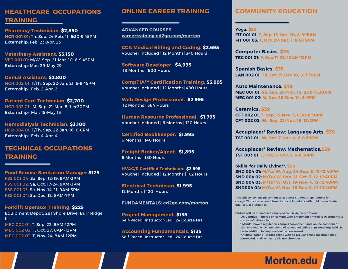 BerwynSouth100's tweet photo. RT: @mortoncollege Community &amp; Continuing Education will offer a variety of exciting courses this Fall 2020 term. Please spread the word about these opportunities with your network https://t.co/TnkXg6YdaI