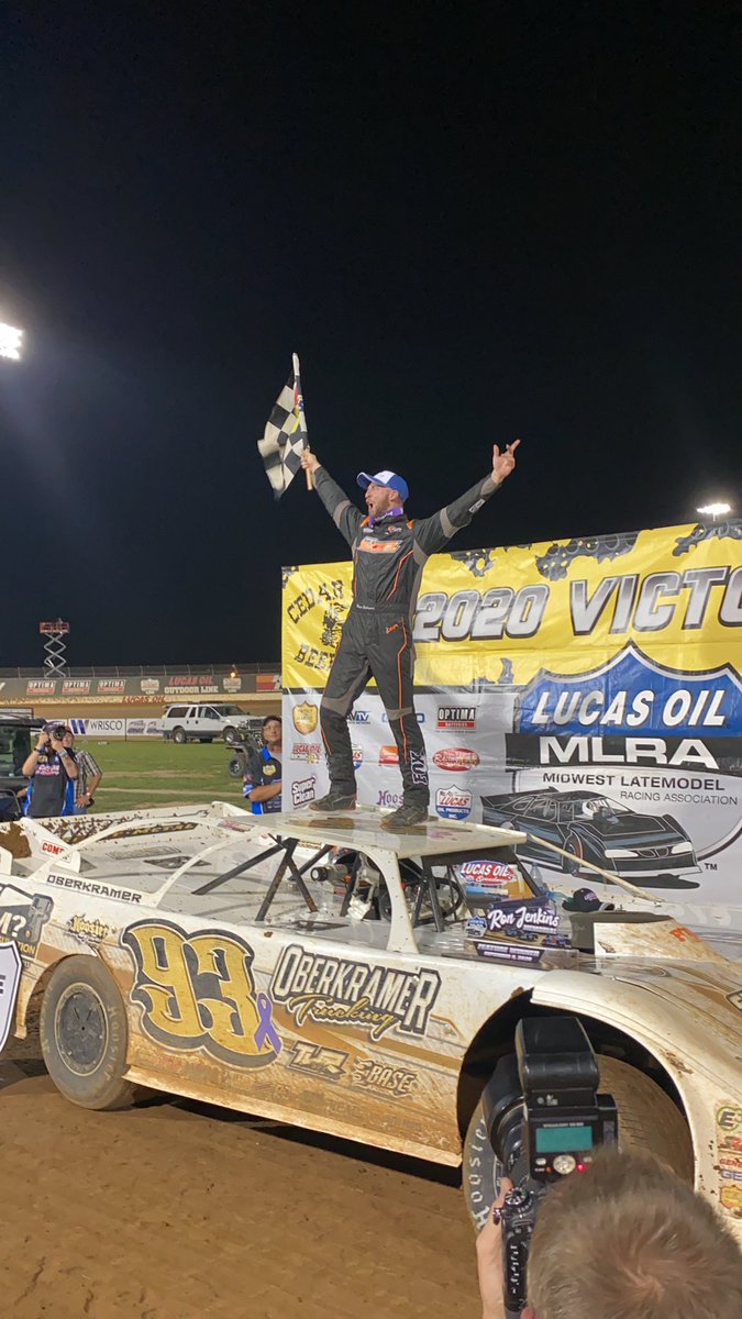 ShawnKnuckles's tweet photo. So happy for @OberkrameRacing. First race with the #CancerSucks wrap and the biggest win thus far with many more to come. https://t.co/YshmdnQYBM