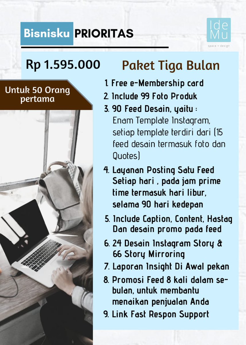 BeritaUpdate14's tweet photo. Instagram Management ..
Mau Instagram terlihat lebih intregitas.
Mau Followeer , Like , dan Personal Branding Naik..
Yuks langsung Join .. 
Kita bantu kelola Media Sosial Kalian sesuai yg kalian mau..
Wa .. 081319999580 https://t.co/R5QWXzFIXo
