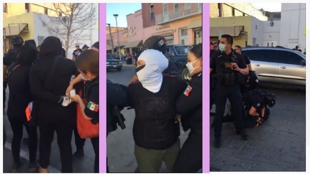 AndreaPizarnika's tweet photo. Exigimos liberación de las mujeres detenidas en la manifestación de hoy en #Chihuahua la policía de #juarez reprimió y violentó. Hasta ahora no dejan tener contacto con las detenidas.
@Fiscalia_Chih @GobiernoEdoChih @GobMunChih @Javier_Corral @armando_cabada @CEDHChihuahua https://t.co/e4na9PzKfw