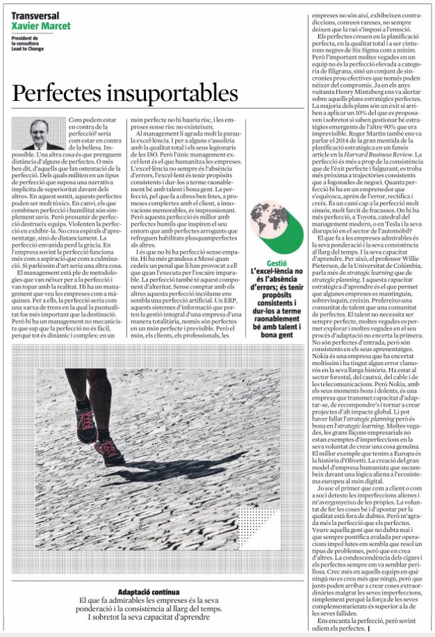 XavierMarcet's tweet photo. De com adorem la perfecció però sovint detestem els perfectes, el meu article d'avui a @LaVanguardia https://t.co/Iuk9wiohj7