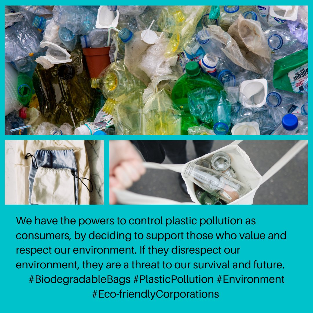 We have the power to control plastic pollution as consumers, by deciding to support those who value and respect our environment. If they disrespect our environment, they are a threat to our survival and future. 
#BiodegradableBags #PlasticPollution #Environment