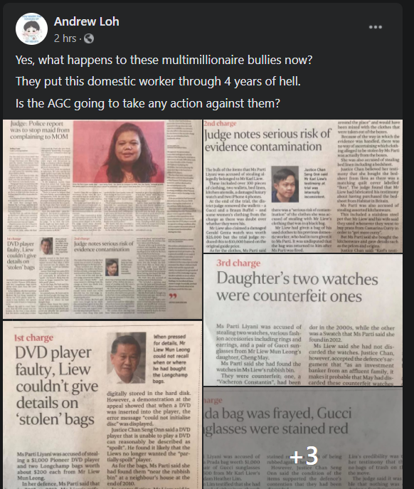 Activist Andrew Loh asks if the AGC is going to take legal action against the Liews