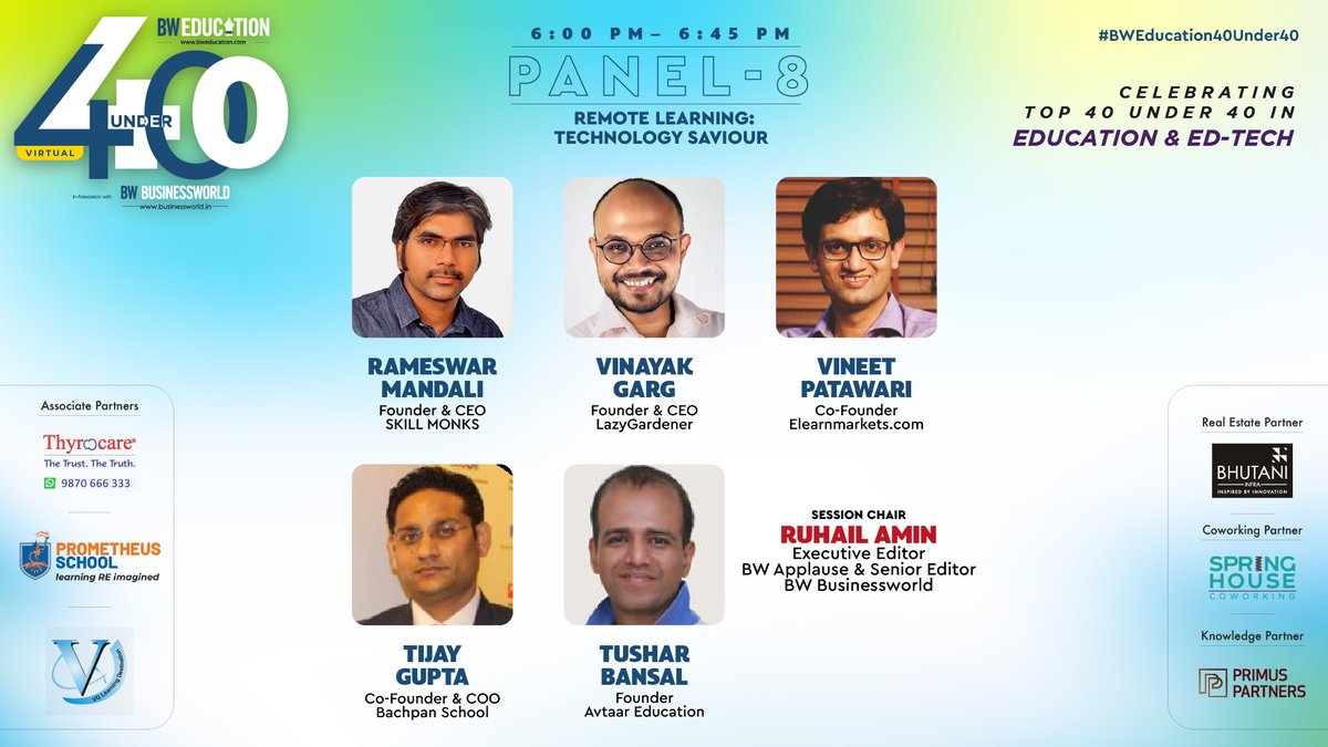 vineetpatawari's tweet photo. Glad to become a part of #BWEducation40Under40 Club.

Thanks for the never ending support from @vivbajaj &amp; @vinaypagaria and my super amazing 140 team members at @elearnmarkets &amp; @mystockedge. This is for all of you!

https://t.co/I4YM6kpBfh https://t.co/wgfm7DcWiW