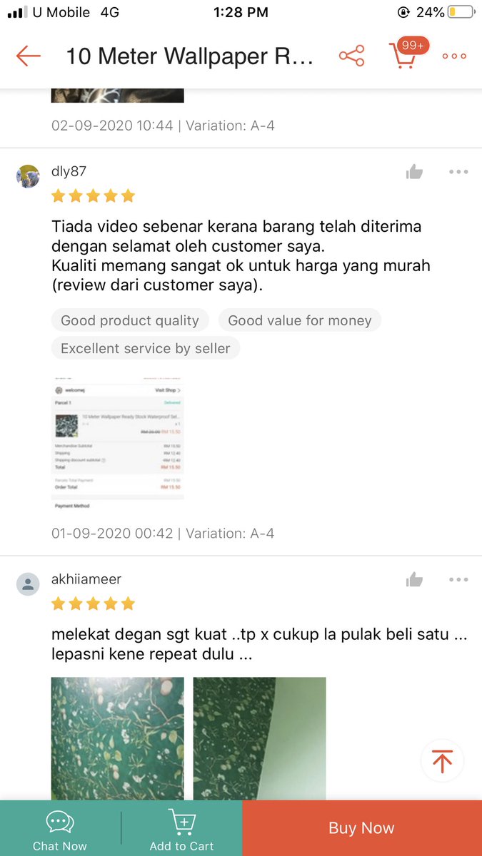 32) WALLPAPER Legend ni sebab most of people suka pasang wallpaper kt bilik kan? Tips is cari yg ada gam siap2 so korang xyah susah beli gam. If nak beli kat kaison pun blh. But shopee is another option to get wallpaper! Cantik if pandai cari design  https://shopee.com.my/product/19103212/209912188?smtt=0.0.9