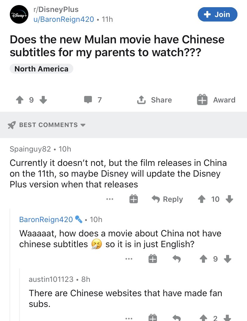 Naaman Zhou On Twitter In Case You Needed Any More Reasons Not To Watch The New Mulan It Doesn T Even Have Chinese Subtitles On Disney Plus Https T Co Eeqoyhsfob Twitter