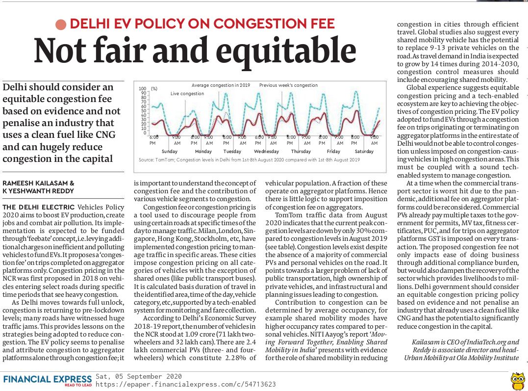 mathur94p's tweet photo. When the commerical transport sector is so terribly hit due to #Covid19, is an additional #congestionfee on #aggregator platforms a feasible idea? @rameeshkailasam of @IndiatechO &amp; @Yeshwanth049 of @OlaMobilityInst explain why not. https://t.co/JIOViPB7Bu