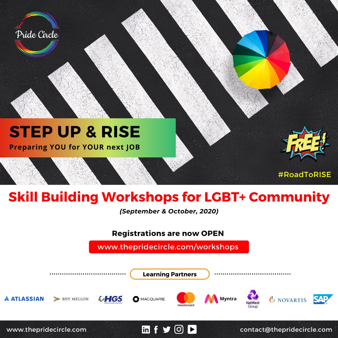 pride_circle's tweet photo. On 2nd #anniversary of the repeal of #Section377, we've opened up our #learningplatform for #LGBT+ community to #upskill, #reskill to catapult their career in #AI, #IoT #Cloud #Robotics #ResumeWriting #LinkedInProfile &amp; more at NO COST.

Visit &amp; register: https://t.co/C8GXFk6mDo https://t.co/XYy7mj717K