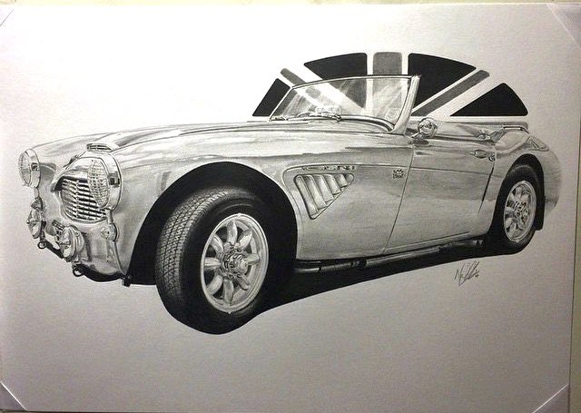 NGAutoArt's tweet photo. #sentimentalsunday
A Big Healey I once drew for a work colleague who was battling cancer. Sadly, it was a battle he couldn’t win. Ian, I’m sure you’re up there somewhere, tinkering, a shade over 4 years on. #AustinHealey #Healey3000 #British #Sportscar #pencildrawing https://t.co/udxROkvbeW
