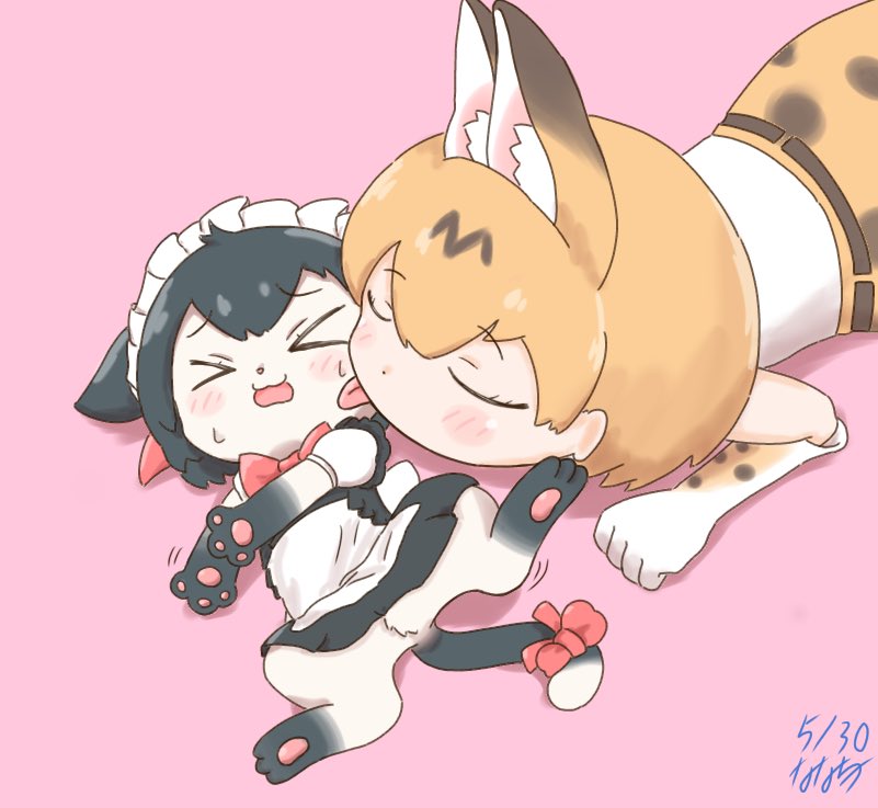 サーバル(けものフレンズ) 「#これを見た人はベストかばんちゃんを貼ろう
猫化したかばんちゃんがベストだった?」|ななちー🐶のイラスト