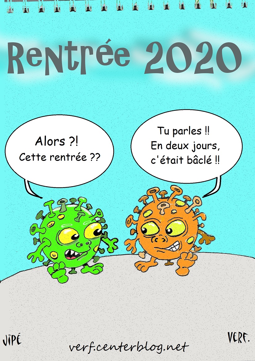JphVerf's tweet photo. #rentreescolaire2020 #RENTREE2020 
#GestesBarrieres
#deconfinement #Covid_19  #Coronavirus #distanciation
#humour   #dessindepresse #DessinDePresse 
#BD #bandedessinee 
https://t.co/XtwGd1xVy7 
@BlaguesDessins @Humourama 
@FranceCartoons https://t.co/WsOxzNNzcJ