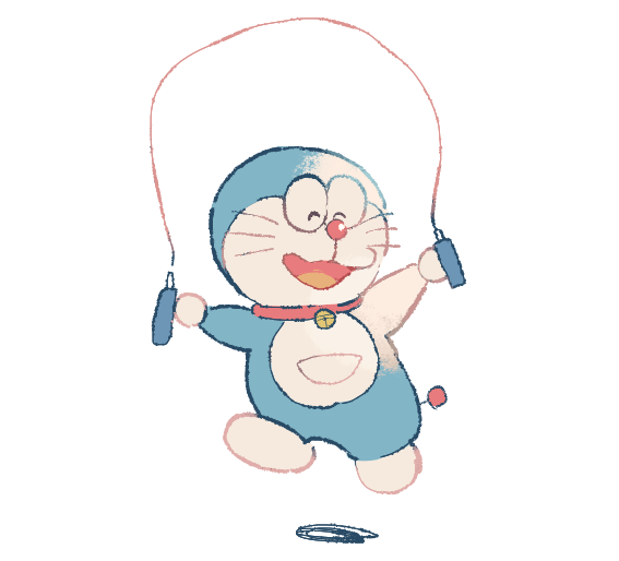 これは縄とびしてるドラえもん またたびのイラスト
