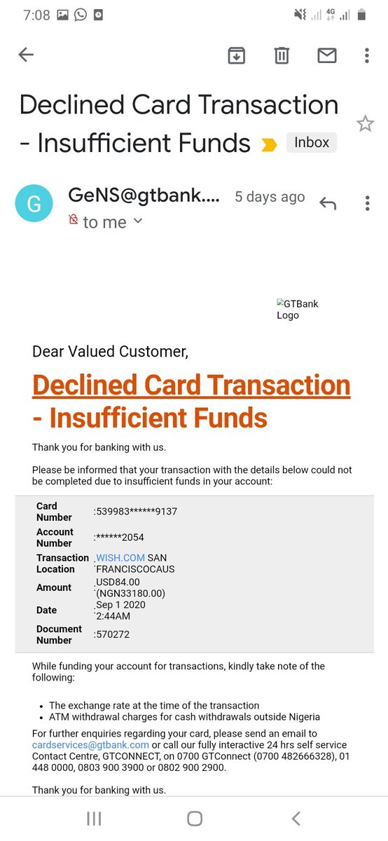AppahDeborah's tweet photo. @gtbank this is the content of the first email https://t.co/wc7MULvIVP