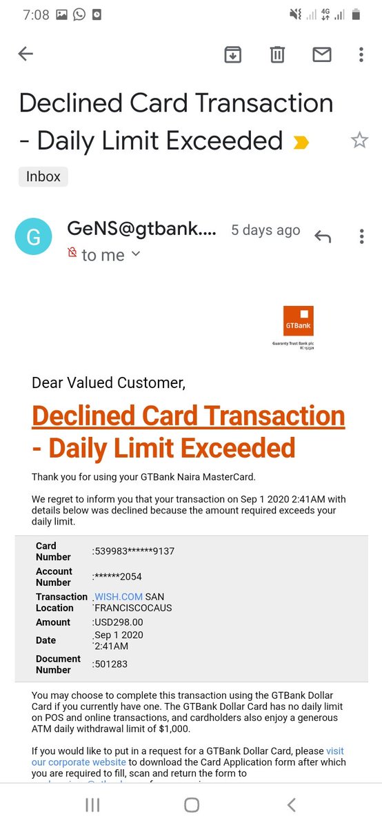 AppahDeborah's tweet photo. @gtbank second email https://t.co/a1OFdeJq8Z