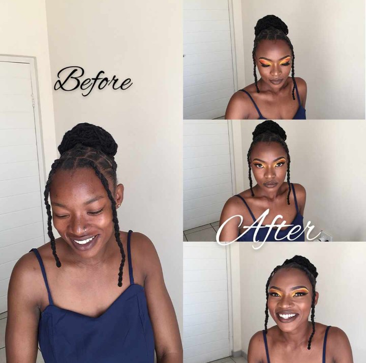 @MrHandsome_ZA This is my girlfriends make up skills. She doesn't know I'm doing this , but if anyone is interested in doing business you can kindly dm me. She hopes to one day have her own Make up brand. Please RT and Like