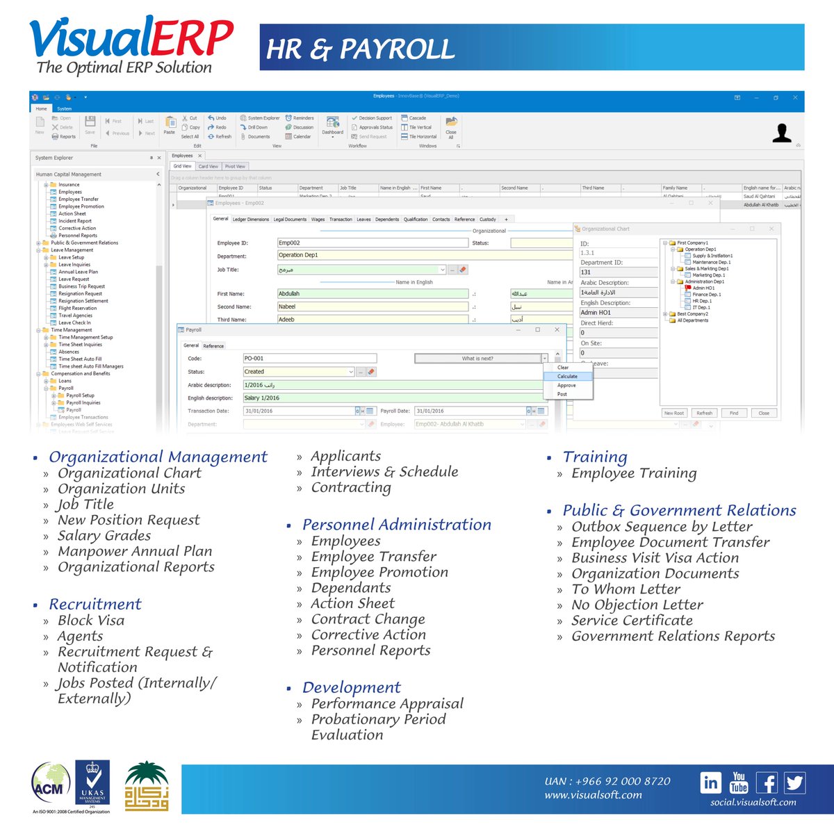 Visualsoft_net's tweet image. #VisualERP #Features 
#HR #Payroll #Module #ERP