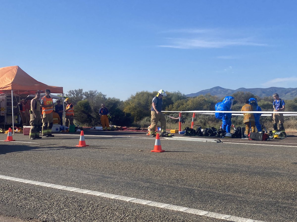 Cfs crews from around the region were called to a truck fire earlier this morning. Hazmat crews are also on scene. The Augusta Highway is currently down to 25km/h and one way. More details tomorrow night on <a href="/SpencerGulfNN/">Spencer Gulf Nightly News</a>