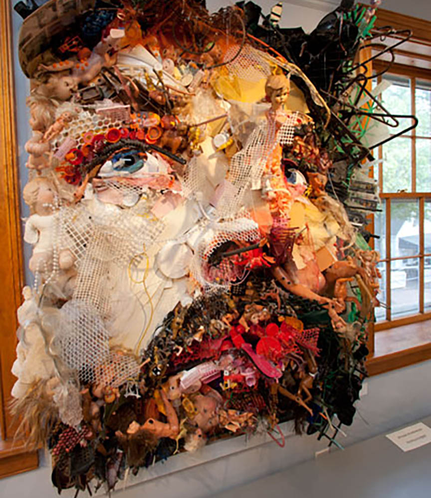 9. Tom Deininger, American painter and sculptor who collages trash to form sculptures