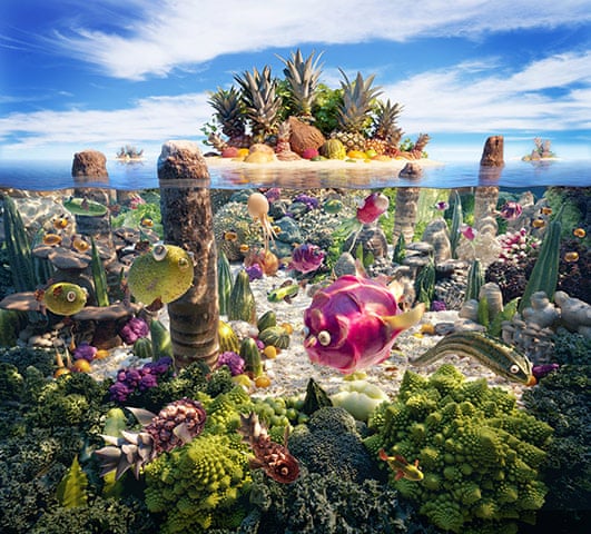 12. Carl Warner also creates landscapes with food