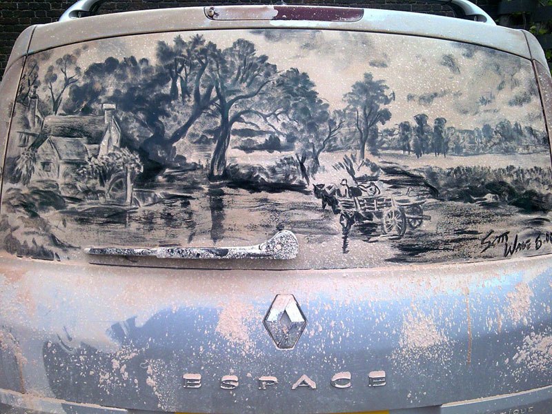 13. Scott Wade, American artist who turns dirty cars into art