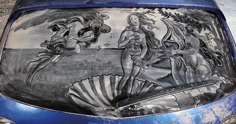 13. Scott Wade, American artist who turns dirty cars into art
