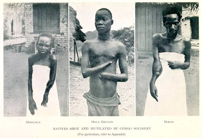 A common approach was to mutilate children in case their parents didn’t collect enough rubber. Soldiers often came back from raids with baskets full of chopped-off hands. Villages that resisted were destroyed entirely. Since men were forced to collect rubber no one was farming.