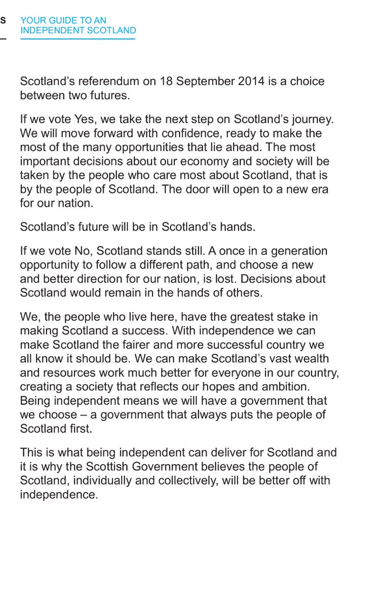 2. There were references to once in a generation in the White Paper on independence. They expressed the view of the Scottish Government at the time. They were not a commitment.  https://www.gov.scot/publications/scotlands-future/
